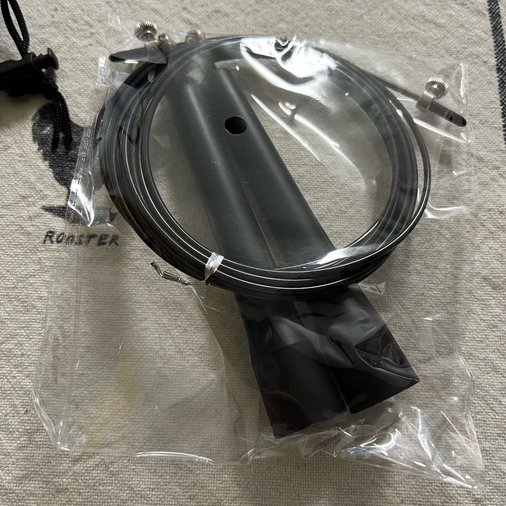Brand new! Never used. Speed rope and comes with bag.  I paid $30.